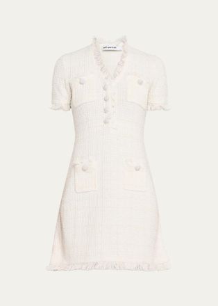Self Portrait Textured Knit Mini Dress