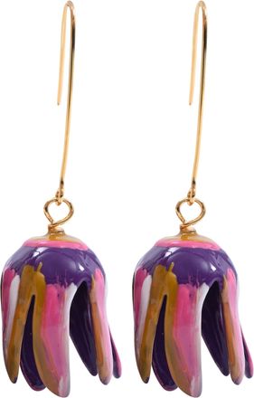 Marni Tulip-Shaped Drop Earrings in Multicolor Brass