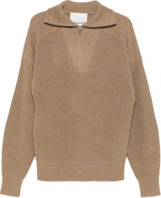 Isabel Marant Benny half-zip sweater - men - Merino - M - Brown