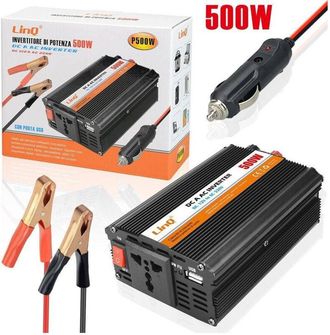 Trade Shop Trade Shop - Inversor De Alimentaci&oacute;n Multifunci&oacute;n 500w 12v 220v Convertidor En El Bot&oacute;n P500w