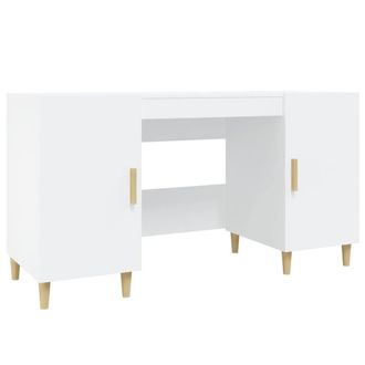 Berkfield Home Desk White 140x50x75 cm Engineered Wood | Size: 140 x 50 x 75 cm