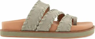 Gentle Souls Womens Niles Whip Stitch Band Sandal In Sage Green