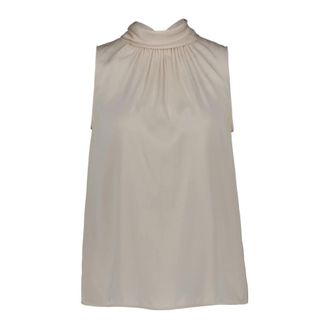 van Laack Vl-Catali Top - Dames - Tops zonder mouwen - Beige - S - Satijn - Tops