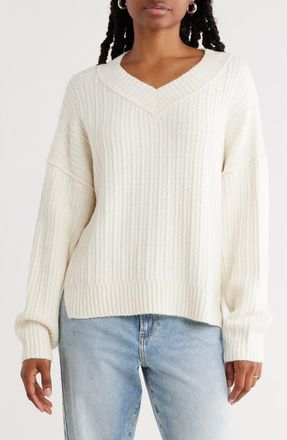 Abound V-Neck Sweater in Ivory at Nordstrom Rack, Size Medium