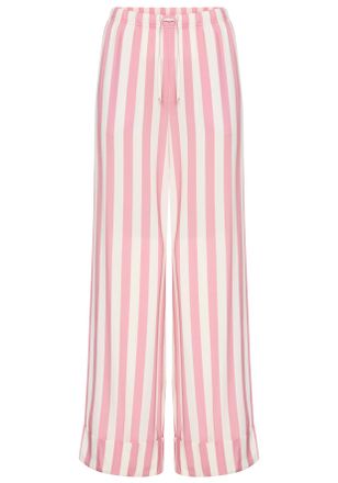 s.Oliver Pyjamahose S.OLIVER, Damen, Gr. 32, N-Gr, rosa gestreift, Web, Obermaterial: 100% Viskose, gestreift, ausgestellt lang, Hosen Pyjamahose, mit breitem 