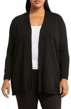 Jones New York Icon Open Front Sweater in Jones Black at Nordstrom, Size 2 X