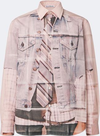 Acne Studios Camisa de popel&iacute;n de algod&oacute;n Trompe-loeil