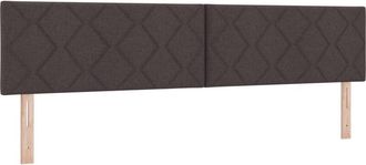 vidaXL Headboard with LED Strip Lights Adjustable Brown 200 cm Fabric vidaXL