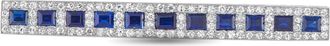 Luxury Bazaar Platinum 1.50ct Diamond and Sapphire Art Deco Bar Brooch MF10-062426