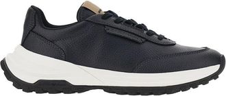 Emporio Armani Grained leather sneakers with logo Man 10