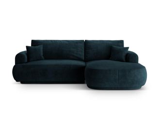 CXL by Christian Lacroix Sof&aacute; cama esquinero con box 5 plazas terciopelo petr&oacute;leo oscuro