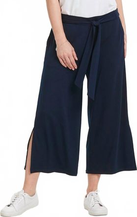 Kaffe Malli Casual Cropped High Waist Trousers In Midnight Marine