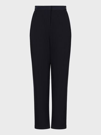 Emporio Armani Womens Slim-Fit Trousers in Navy - Size 12 UK