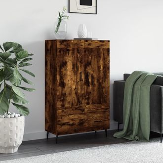 vidaXL Aparador Alto Madera De Ingenier&iacute;a Roble Ahumado 69,5x31x115 Cm Vidaxl