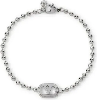 Valentino Garavani Silver Logo Bracelet