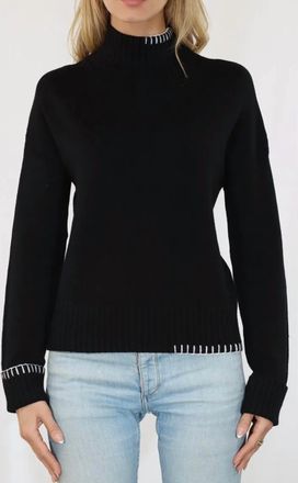 Metric Knits Cuffed Sleeve Sweater In Black