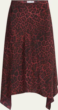Stella McCartney Leopard Print Asymmetric Silk Skirt
