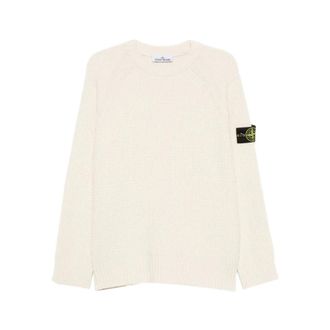 Stone Island Crew Neck Jumper - male - Stone Island - Round-neck Knitwear - Beige - L - Knitwear