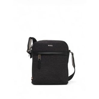 HUGO BOSS Cross Body Messenger, male, Gray, ONE SIZE, Leather and textile shoulder bag