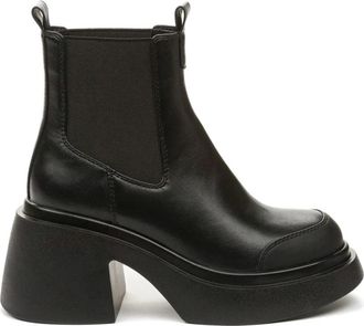 Betsy Zwarte Elegante Gesloten Enkellaarsjes - Dames - Chelseaboots - Zwart - 36 EU - Leer - Schoenen