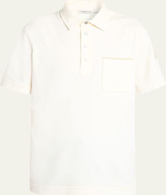 Moncler Mens Short-Sleeve Cotton Pique Polo Shirt
