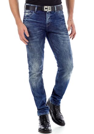 Cipo & Baxx 5-Pocket-Jeans CIPO & BAXX, Herren, Gr. 38, L&auml;nge 34, blau, Denim/Jeans, Obermaterial: 100% Baumwolle, Abriebeffekte, regular fit, Jeans 5-Pocket-Jean