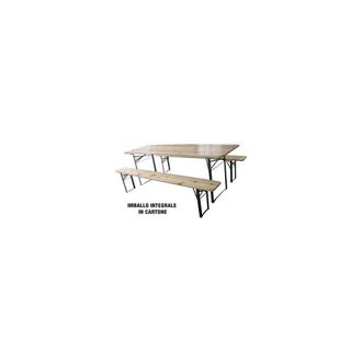 Domus Set Tavolo + Panche Birreria 2 Gambe Domus