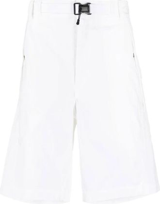 C.P. Company Logo-Print Shorts met Riem in de Taille - Heren - Korte Broeken - Wit - S - Katoen - Korte Broeken