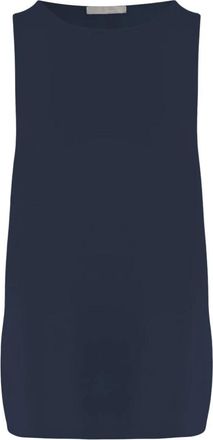 Allude Stretch Zijden Top - Dames - Tops zonder mouwen - Blauw - XS - Tops