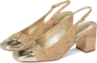 Lilly Pulitzer Mari Cork Slingback Pumps Womens Sandals Natural : 6.5 M, Leather