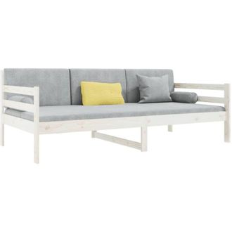 vidaXL Sof&aacute; Cama Sin Colch&oacute;n Madera Maciza De Pino Blanco 80x200 Cm Vidaxl