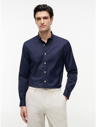 Tommy Hilfiger Mens Regular Fit TH Performance Shirt - Navy - L