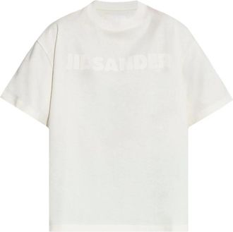 Jil Sander Logo T-Shirt - Dames - T-shirts - Wit - S - Katoen - Tops