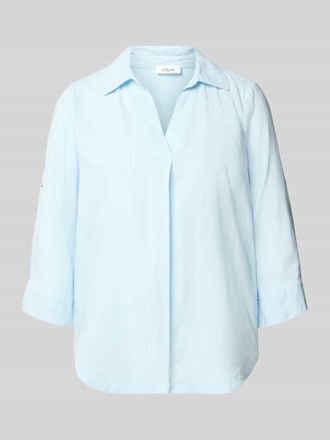 s.Oliver Red Label Relaxed Fit Hemdbluse aus Leinen-Viskose-Mix in Hellblau, Gr&ouml;&szlig;e 34