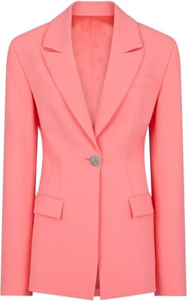 The Attico Zandloper Zalm Blazer met Logo Knoop - Dames - Blazers - Rood - XS - Jassen