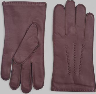 Infinity Leather Mens Chestnut Brown Italian Leather Warm Wool Lining Winter Stich Design Riding Driving Casual Gloves