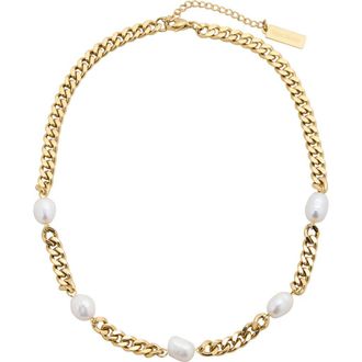 st. Moran Freshwater Pearl Station Necklace in White at Nordstrom Rack