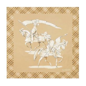 Burberry Silky Scarves, female, Beige, Size: ONE SIZE SS Horseman SLK Square