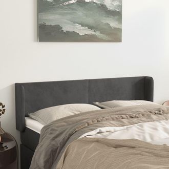 vidaXL Cabecero De Terciopelo Gris Oscuro 147x16x78/88 Cm Vidaxl