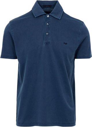 Fay Blauw Katoenen Jersey Polo Shirt - Heren - Polos - Blauw - S - Katoen - Tops