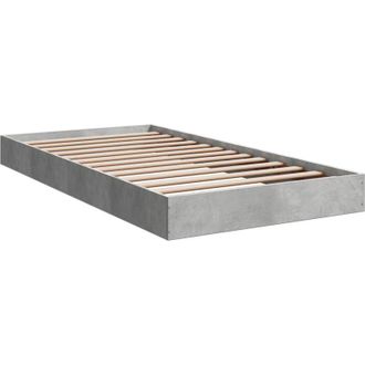 vidaXL Estructura de cama madera de ingeniería gris hormigón 100x200cm Vidaxl