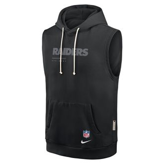 Nike Las Vegas Raiders Sideline Nike Mens Dri-FIT NFL Sleeveless Pullover Hoodie in Black | 03B400A8D-0CN
