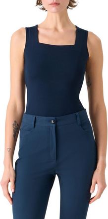 Akris Sleeveless Modal Stretch Jersey Top in Dark Blue at Nordstrom, Size 12