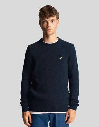 Lyle & Scott Lyle And Scott Mens Crewneck Lambswool Blend Jumper - Blue - Size: 40