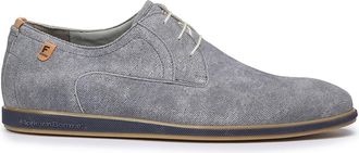 Floris Van Bommel Veterschoenen Floris van Bommel grijze suede en kalfsleer
