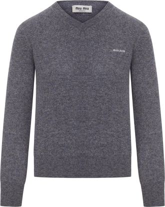 Miu Miu V-NECK WOOL SWEATER - Miu Miu - Woman