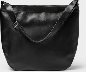 Le 31 Mens Pebbled faux leather large shoulder bag