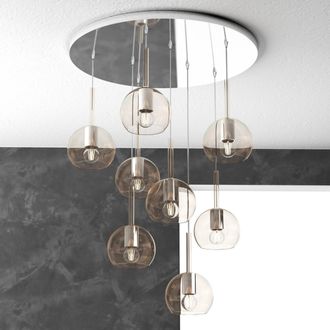 Top-Light Top-light - Plafoniera Moderna Top Light Future 1155cr S8 Tp E27 Led Vetro Pirex Soffiato, Vetro Ambra