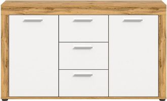 Calicosy Aparador 2 puertas y 3 cajones blanco y roble l125 cm