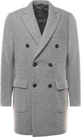 Fay Double-Breasted Wool Jersey Coat